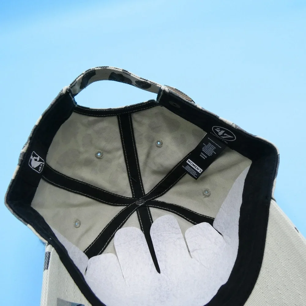 '47 Hat Women One Size Clean Up Chicago Bulls‎ Leopard Print Tan Grey Cotton NBA